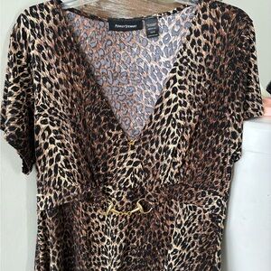 😍😍😍Ashley Stewart Animal Print Belt with Gold Buckle